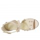 Scarpa aperta da donna con cinturino incrociato e borchie in pelle nude tacco 7 - Misure disponibili: 32, 33, 34, 42, 43, 44, 45