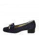Mocassin pour femmes en daim bleu avec noeud talon 3 - Pointures disponibles:  33, 34, 45
