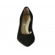 Zapato de salon a punta para mujer en gamuza negra tacon cuadrado 5 - Tallas disponibles:  32, 33, 34, 43, 44, 45