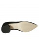 Zapato de salon a punta para mujer en gamuza negra tacon cuadrado 5 - Tallas disponibles:  32, 33, 34, 43, 44, 45