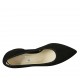 Zapato de salon a punta para mujer en gamuza negra tacon cuadrado 5 - Tallas disponibles:  32, 33, 34, 43, 44, 45