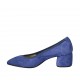 Decolté a punta da donna in camoscio bluette tacco 5 - Misure disponibili: 32, 33, 34, 42, 43, 45