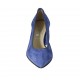 Zapato de salon a punta para mujer en gamuza azul aciano tacon 5 - Tallas disponibles:  33, 34, 43, 45
