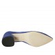 Zapato de salon a punta para mujer en gamuza azul aciano tacon 5 - Tallas disponibles:  33, 34, 43, 45