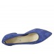 Zapato de salon a punta para mujer en gamuza azul aciano tacon 5 - Tallas disponibles:  33, 34, 43, 45