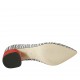 Decolté a punta da donna in camoscio rosso e a righe glitterate bianche e nere tacco 5 - Misure disponibili: 32, 33, 34, 42, 43