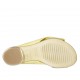 Sabot aperto da donna in pelle gialla e laminata platino tacco 1 - Misure disponibili: 42