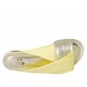 Sabot aperto da donna in pelle gialla e laminata platino tacco 1 - Misure disponibili: 42