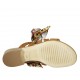 Sabot aperto da donna in raso multicolore e camoscio color tabacco tacco 2 - Misure disponibili: 43, 44, 45