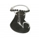 Sandalo infradito da donna con cinturino elasticizzato e perle in pelle laminata argento tacco 1 - Misure disponibili: 34, 42, 44, 45
