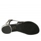 Sandalo infradito da donna con accessorio in vernice nera e pelle laminata argento tacco 1 - Misure disponibili: 33, 34, 42, 43, 44, 45