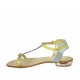 Sandale entredoigt avec courroie pour femmes en cuir lamé jaune, vert et turquoise talon 1 - Pointures disponibles:  33, 34, 42, 43, 44, 45
