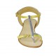 Sandale entredoigt avec courroie pour femmes en cuir lamé jaune, vert et turquoise talon 1 - Pointures disponibles:  33, 34, 42, 43, 44, 45