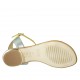 Sandale entredoigt avec courroie pour femmes en cuir lamé jaune, vert et turquoise talon 1 - Pointures disponibles:  33, 34, 42, 43, 44, 45