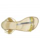 Sandale entredoigt avec courroie pour femmes en cuir lamé jaune, vert et turquoise talon 1 - Pointures disponibles:  33, 34, 42, 43, 44, 45