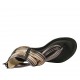 Chaussure ouverte entredoigt pour femmes avec fermeture éclair en cuir noir, lamé cuivre et gris talon 1 - Pointures disponibles:  33, 42, 43, 45