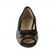 Scarpa aperta in punta con fiocco in camoscio nero e tessuto intrecciato taupe e laminato argento tacco 2 - Misure disponibili: 33, 34, 42, 43, 44, 46