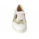 Woman's laced Oxford shoe with sidecuts in rose suede and white and platinum leather wedge heel 4 - Available sizes:  34, 42, 43, 44, 45, 46