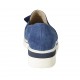 Scarpa accollata da donna con elastici, nappine e frange in camoscio e camoscio stampato blu zeppa 4 - Misure disponibili: 33, 34, 42, 43, 44, 45, 46