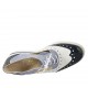 Scarpa stringata oxford aperta ai lati da donna in camoscio azzurro, pelle bianca e vernice blu zeppa 4 - Misure disponibili: 33, 34, 42, 43, 44, 45, 46