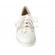 Zapato para mujer con cordones en piel blanca y laminada platino cuña 4 - Tallas disponibles:  43, 44, 46