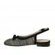 Slingback für Damen mit Schleife aus schwarzem Wildleder und buntem Stoff Absatz 2 - Verfügbare Größen:  43, 46