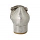 Decolté da donna con accessorio e plantare estraibile in camoscio forato taupe e pelle stampata laminata argento tacco 3 - Misure disponibili: 32, 33, 34, 45