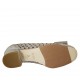 Decolté da donna con accessorio e plantare estraibile in camoscio forato taupe e pelle stampata laminata argento tacco 3 - Misure disponibili: 32, 33, 34, 42, 44, 45