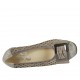 Decolté da donna con accessorio e plantare estraibile in camoscio forato taupe e pelle stampata laminata argento tacco 3 - Misure disponibili: 32, 33, 34, 42, 44, 45