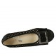Escarpin de femmes avec accessoire et semelle amovible en daim perforé et cuir lamé imprimé noir talon 3 - Pointures disponibles:  32, 33, 34, 43, 44