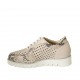 Scarpa stringata da donna con platare estraibile in pelle, camoscio forato rosa e pelle stampata zeppa 3 - Misure disponibili: 32, 33, 34, 42, 43, 44, 45