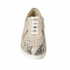 Chaussure à lacets pour femmes avec semelle amovible en cuir, daim perforé rose et cuir imprimé talon compensé 3 - Pointures disponibles:  32, 33, 34, 42, 43, 44, 45
