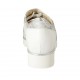 Zapato para mujer con cordones y plantilla extraible en piel y gamuza perforada blanca y piel imprimida plateada cuña 3 - Tallas disponibles:  33, 34, 42, 43, 44