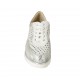 Scarpa stringata da donna con platare estraibile in pelle, camoscio forato bianco e pelle stampata argento zeppa 3 - Misure disponibili: 33, 34, 42, 43, 44