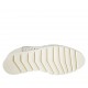 Woman's laced shoe with removable insole in white pierced suede, leather and silver printed leather wedge heel 3 - Available sizes:  33, 34, 42, 43, 44