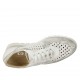 Scarpa stringata da donna con platare estraibile in pelle, camoscio forato bianco e pelle stampata argento zeppa 3 - Misure disponibili: 33, 34, 42, 43, 44