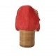 Decolté da donna con cinturino, plantare estraibile e fori in camoscio rosso tacco 5 - Misure disponibili: 32, 33, 34, 42, 43, 44, 45