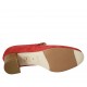 Zapato de salón para mujer con cinturon, plantilla extraible y agujeros en gamuza roja tacon 5 - Tallas disponibles:  32, 33, 34, 43, 44, 45
