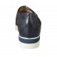 Woman's laced shoe with removable insole in blue pierced suede and laminated leather wedge 3 - Available sizes:  33, 34, 42, 43, 44