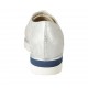 Scarpa stringata da donna in pelle laminata argento e camoscio forato grigio con plantare estraibile zeppa 3 - Misure disponibili: 32, 42, 43, 44, 45
