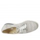 Scarpa stringata da donna in pelle laminata argento e camoscio forato grigio con plantare estraibile zeppa 3 - Misure disponibili: 32, 33, 34, 42, 43, 44, 45