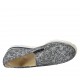 Damenschuh mit Gummibändern und abnehmbarer Innensohle aus blumenbedrucktem blauem und weissem Wildleder Keilabsatz 3 - Verfügbare Größen:  32, 33, 42, 44