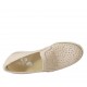 Zapato cerrado para mujer con elasticos y plantilla extraible en gamuza perforada y piel rosa cuña 3 - Tallas disponibles:  33, 34, 43, 44