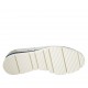 Chaussure en cuir lamé argent et daim perforé blanc avec elastiques et semelle amovible talon compensé 3 - Pointures disponibles:  32, 33, 34, 43, 45