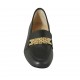 Mocasino para mujer con acessorio en piel azul tacon 2 - Tallas disponibles:  32, 33, 34, 42, 43, 44, 45