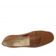 Woman's loafer in tan brown leather heel 2 - Available sizes:  33, 34, 43, 44, 45