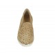 Zapato con elasticos y plantilla extraible para mujer en gamuza y gamuza perforada beis tacon 4 - Tallas disponibles:  42, 43, 44, 45