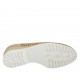Chaussure pour femmes avec élastiques et semelle interieur amovible en daim et daim perforé beige talon 4 - Pointures disponibles:  42, 43, 44, 45