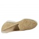 Scarpa accollata da donna con elastici e plantare estraibile in camoscio e camoscio forato beige tacco 4 - Misure disponibili: 42, 43, 44, 45