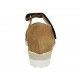 Zapato para mujer con velcro y plantilla extraible en gamuza perforada color tabaco tacon 4 - Tallas disponibles:  31, 33, 43, 44, 45